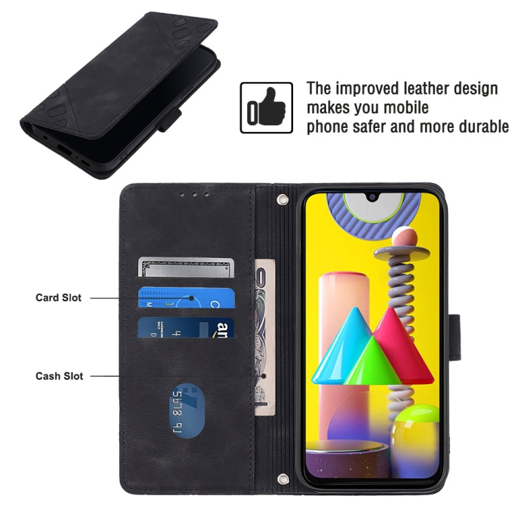 For Samsung Galaxy M31 / F41 / M21s Skin-feel Embossed Leather Phone Case