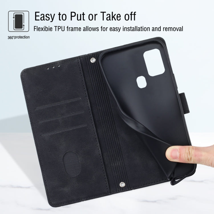 For Samsung Galaxy M31 / F41 / M21s Skin-feel Embossed Leather Phone Case