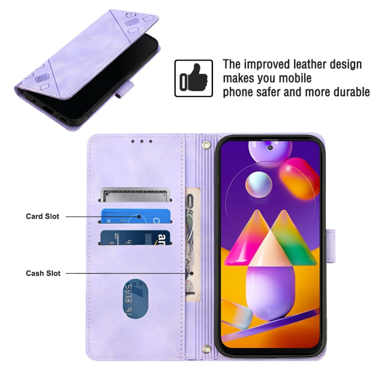 For Samsung Galaxy M31s Skin-feel Embossed Leather Phone Case