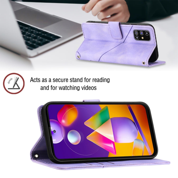 For Samsung Galaxy M31s Skin-feel Embossed Leather Phone Case