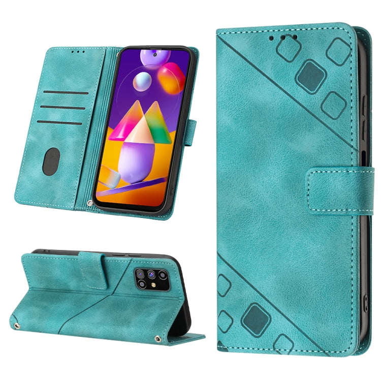 For Samsung Galaxy M31s Skin-feel Embossed Leather Phone Case