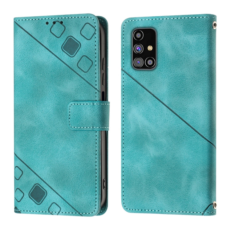 For Samsung Galaxy M31s Skin-feel Embossed Leather Phone Case