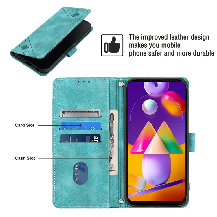 For Samsung Galaxy M31s Skin-feel Embossed Leather Phone Case