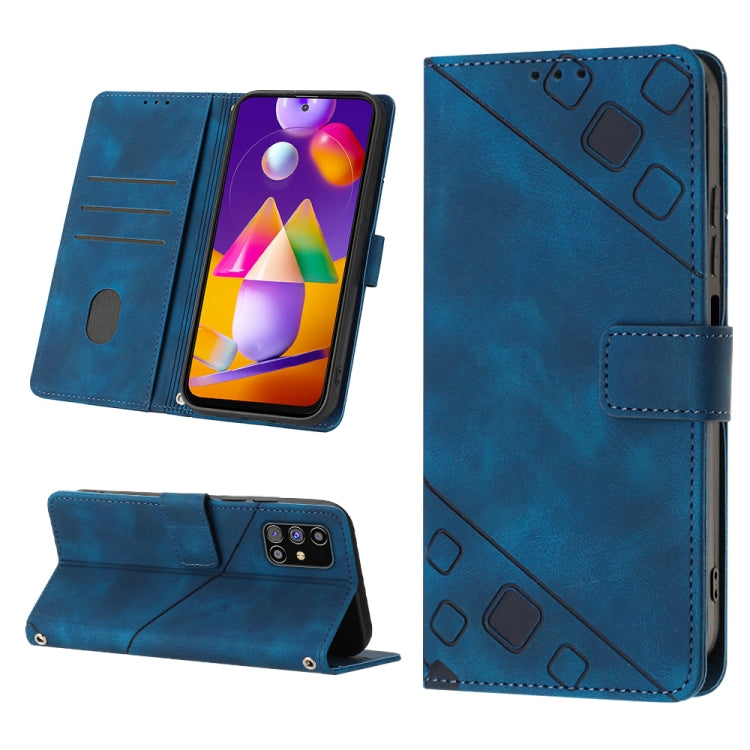 For Samsung Galaxy M31s Skin-feel Embossed Leather Phone Case