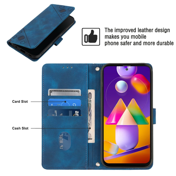 For Samsung Galaxy M31s Skin-feel Embossed Leather Phone Case