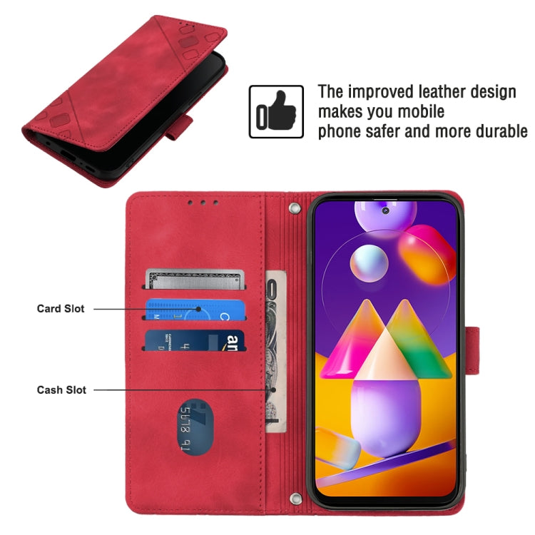 For Samsung Galaxy M31s Skin-feel Embossed Leather Phone Case