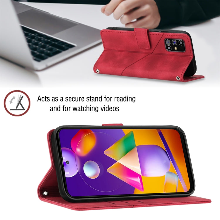 For Samsung Galaxy M31s Skin-feel Embossed Leather Phone Case
