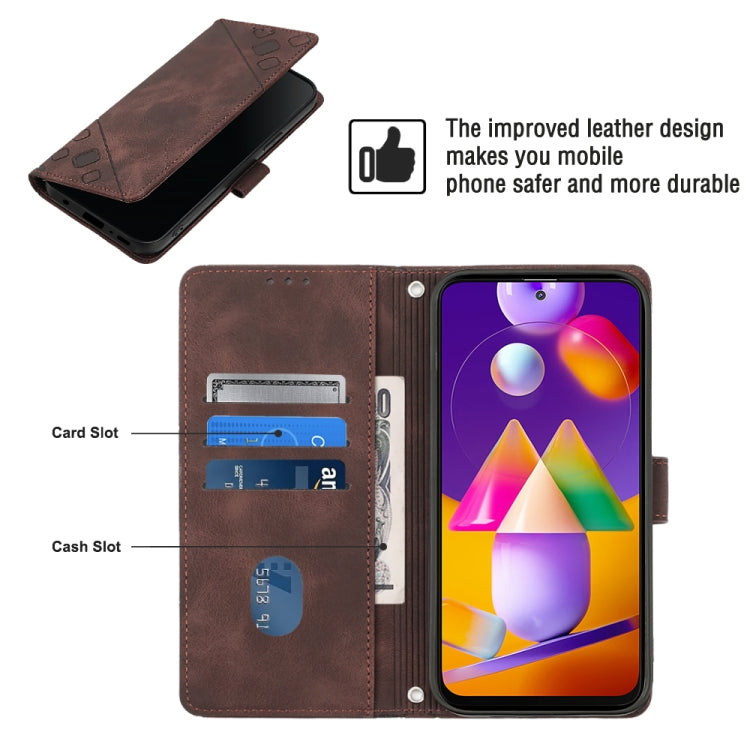 For Samsung Galaxy M31s Skin-feel Embossed Leather Phone Case