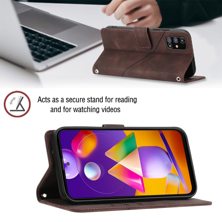 For Samsung Galaxy M31s Skin-feel Embossed Leather Phone Case