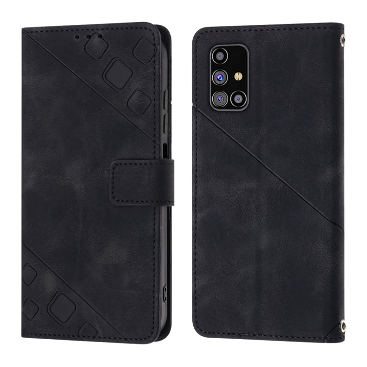 For Samsung Galaxy M31s Skin-feel Embossed Leather Phone Case