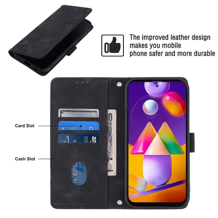 For Samsung Galaxy M31s Skin-feel Embossed Leather Phone Case
