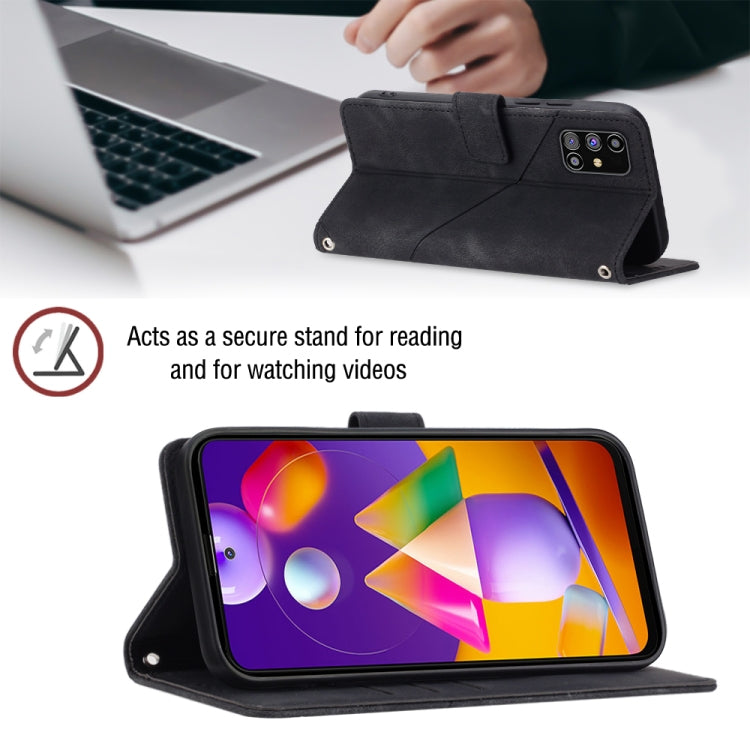 For Samsung Galaxy M31s Skin-feel Embossed Leather Phone Case