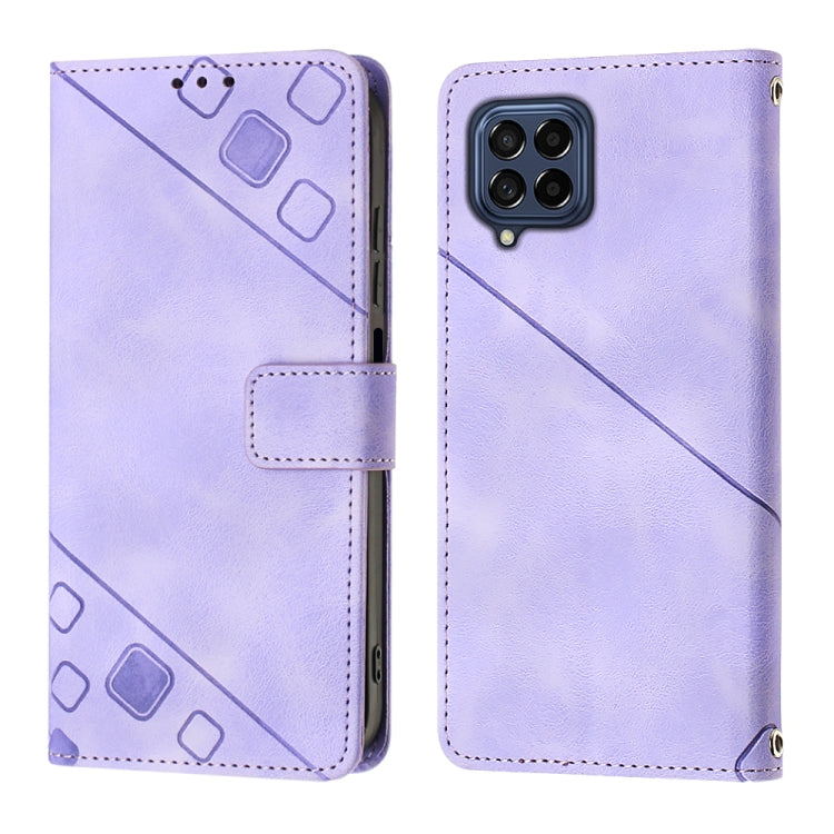 For Samsung Galaxy M33 5G Global Skin-feel Embossed Leather Phone Case