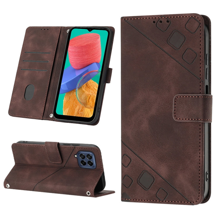 For Samsung Galaxy M33 5G Global Skin-feel Embossed Leather Phone Case