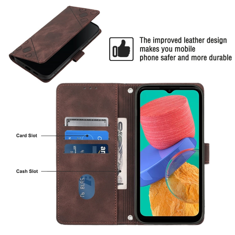 For Samsung Galaxy M33 5G Global Skin-feel Embossed Leather Phone Case