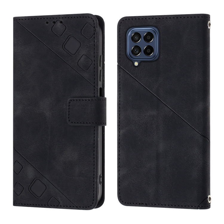 For Samsung Galaxy M33 5G Global Skin-feel Embossed Leather Phone Case