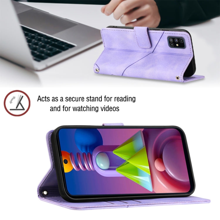 For Samsung Galaxy M51 Skin-feel Embossed Leather Phone Case