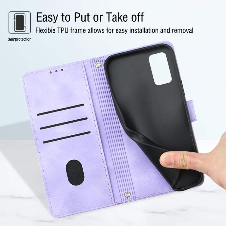 For Samsung Galaxy M51 Skin-feel Embossed Leather Phone Case