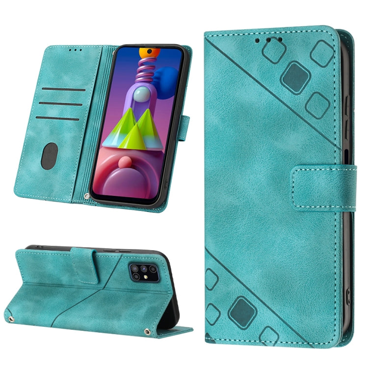 For Samsung Galaxy M51 Skin-feel Embossed Leather Phone Case