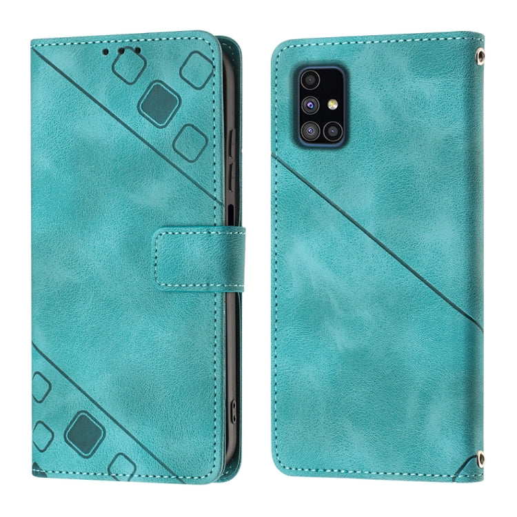 For Samsung Galaxy M51 Skin-feel Embossed Leather Phone Case