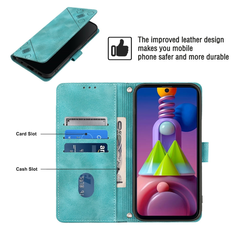 For Samsung Galaxy M51 Skin-feel Embossed Leather Phone Case