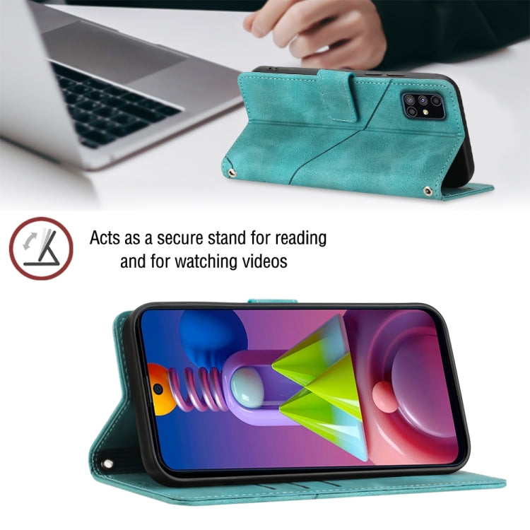 For Samsung Galaxy M51 Skin-feel Embossed Leather Phone Case