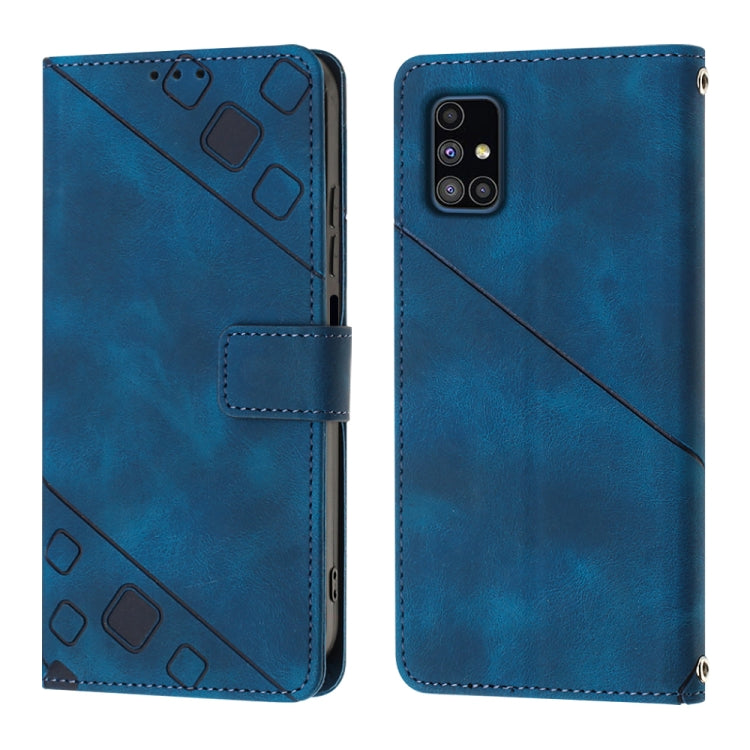 For Samsung Galaxy M51 Skin-feel Embossed Leather Phone Case
