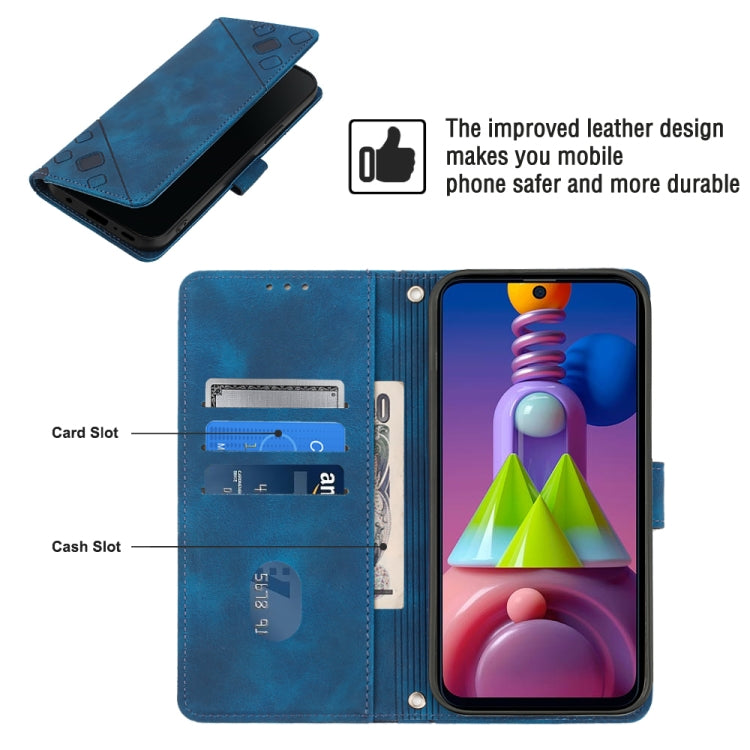 For Samsung Galaxy M51 Skin-feel Embossed Leather Phone Case