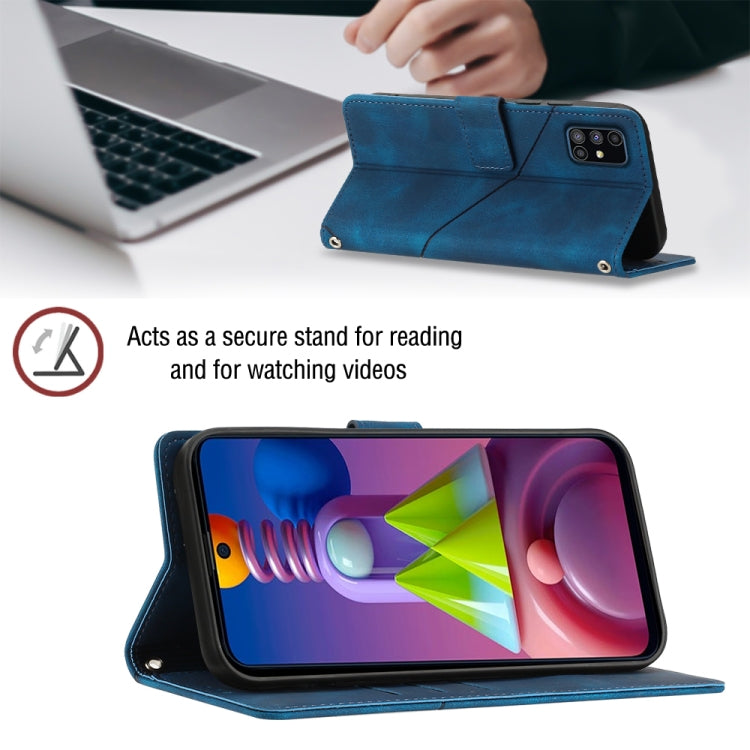 For Samsung Galaxy M51 Skin-feel Embossed Leather Phone Case
