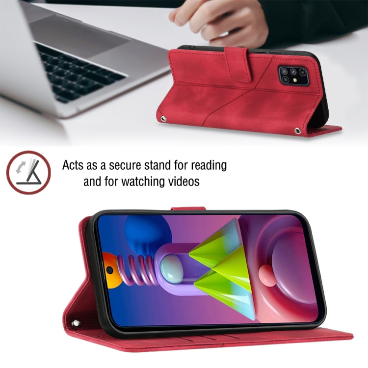 For Samsung Galaxy M51 Skin-feel Embossed Leather Phone Case