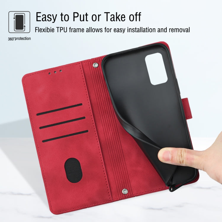 For Samsung Galaxy M51 Skin-feel Embossed Leather Phone Case