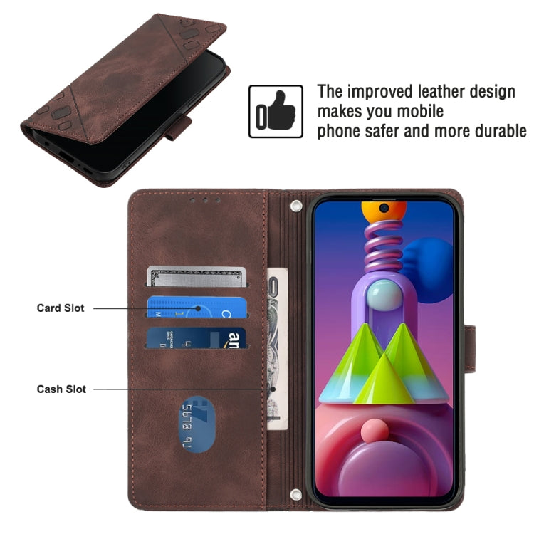 For Samsung Galaxy M51 Skin-feel Embossed Leather Phone Case