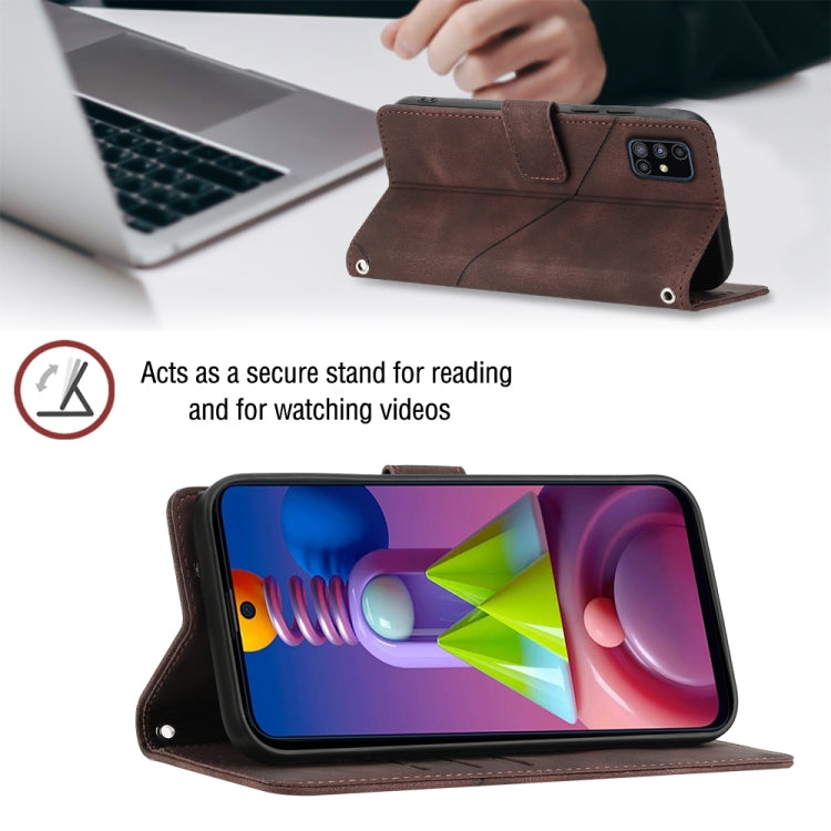 For Samsung Galaxy M51 Skin-feel Embossed Leather Phone Case