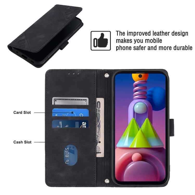 For Samsung Galaxy M51 Skin-feel Embossed Leather Phone Case