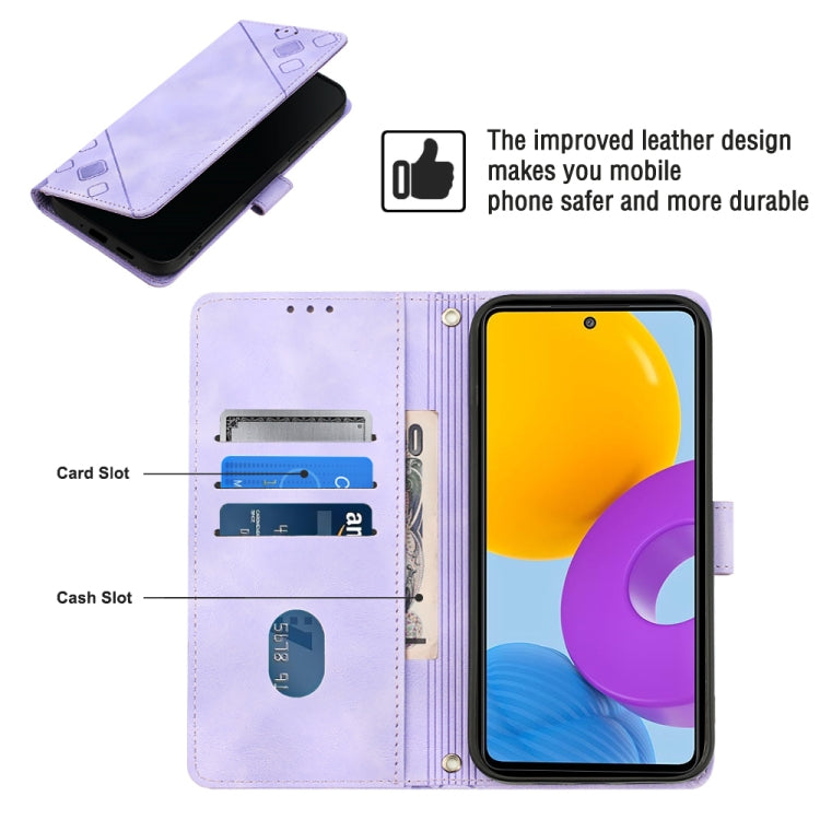 For Samsung Galaxy M52 5G Skin-feel Embossed Leather Phone Case