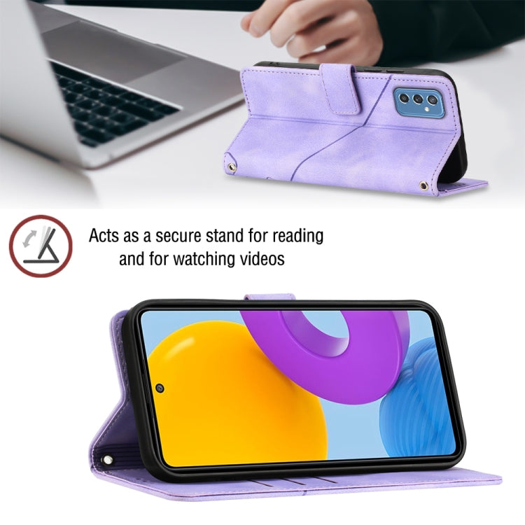 For Samsung Galaxy M52 5G Skin-feel Embossed Leather Phone Case