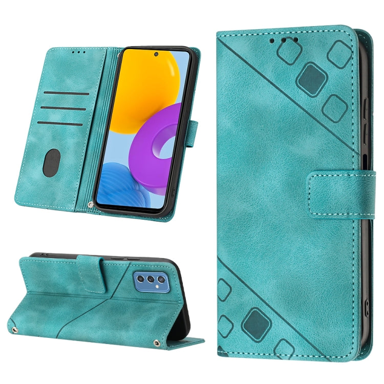 For Samsung Galaxy M52 5G Skin-feel Embossed Leather Phone Case