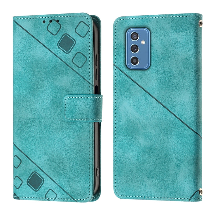 For Samsung Galaxy M52 5G Skin-feel Embossed Leather Phone Case