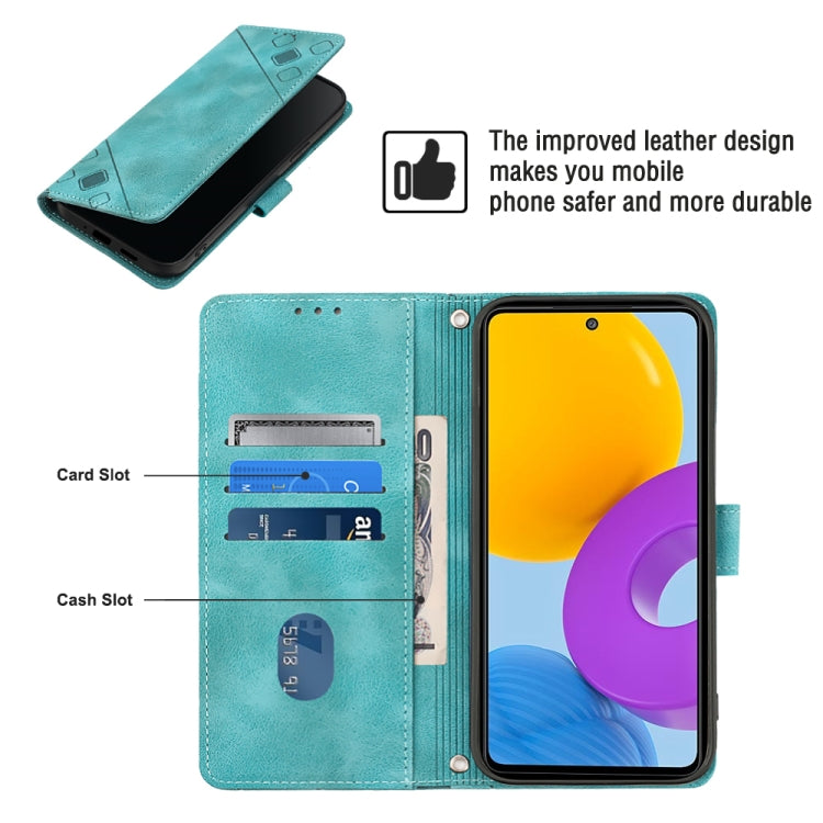 For Samsung Galaxy M52 5G Skin-feel Embossed Leather Phone Case