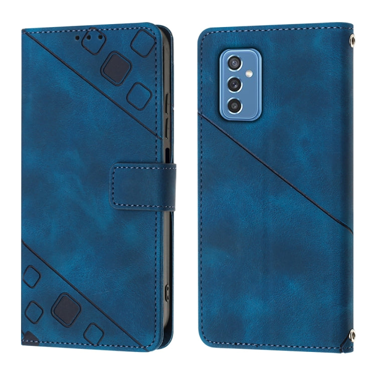 For Samsung Galaxy M52 5G Skin-feel Embossed Leather Phone Case