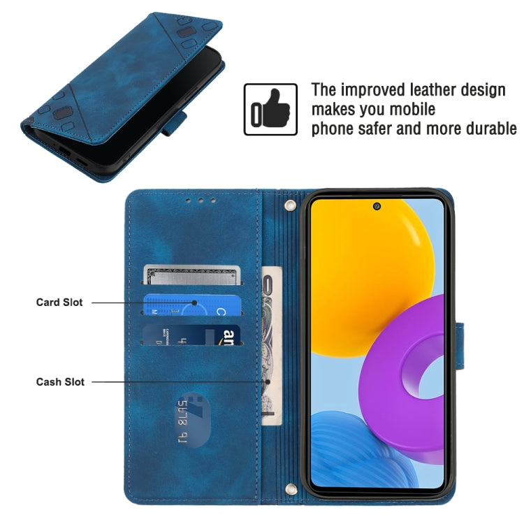 For Samsung Galaxy M52 5G Skin-feel Embossed Leather Phone Case