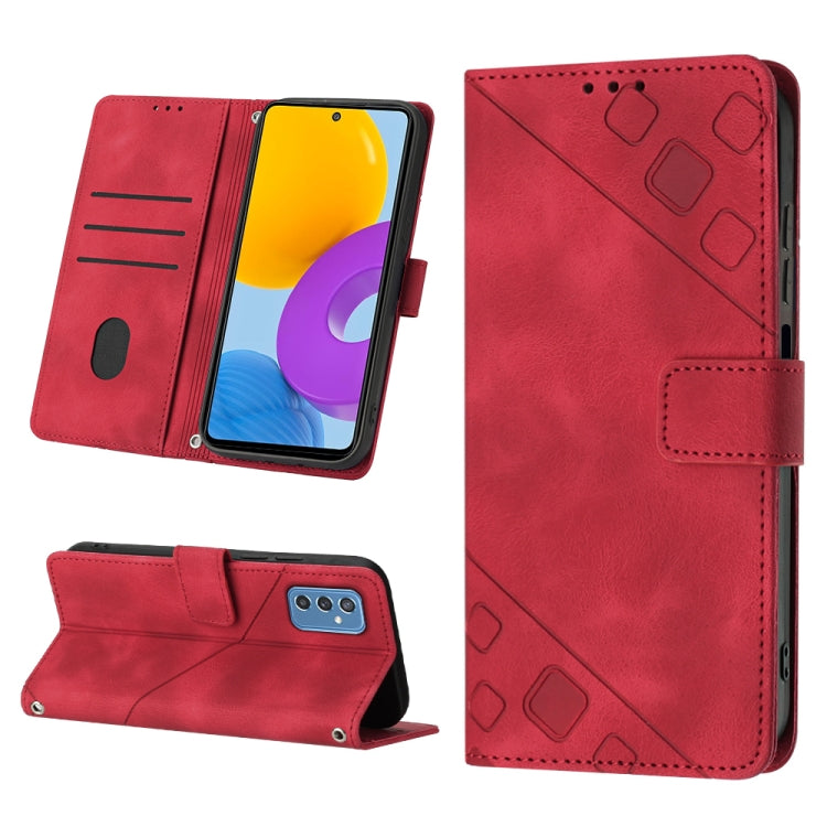 For Samsung Galaxy M52 5G Skin-feel Embossed Leather Phone Case