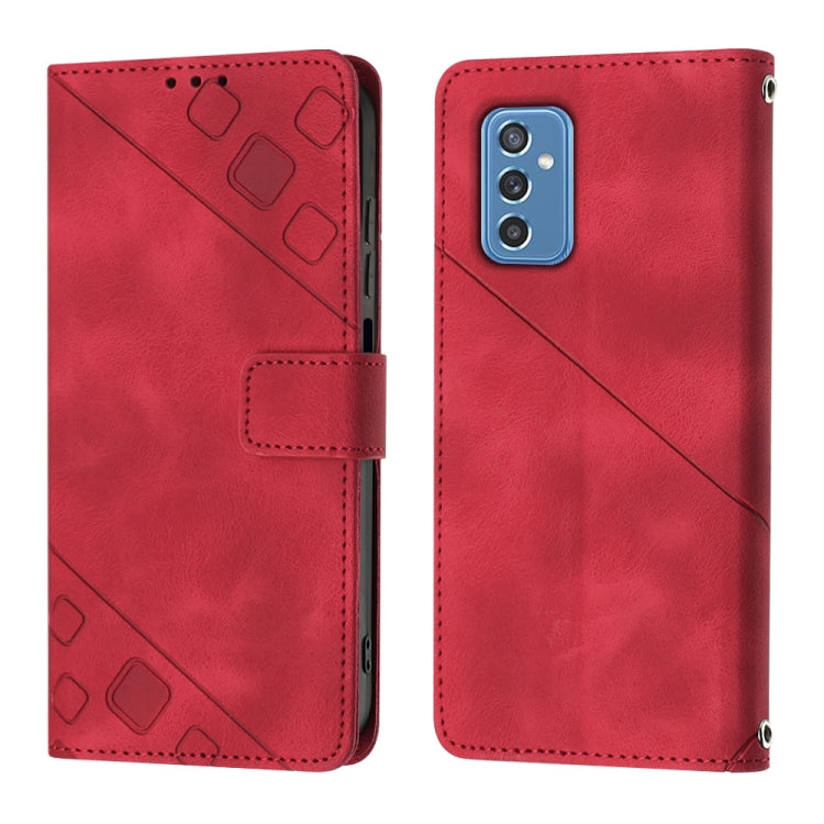 For Samsung Galaxy M52 5G Skin-feel Embossed Leather Phone Case