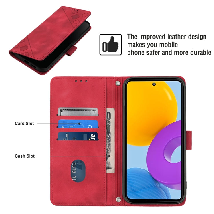 For Samsung Galaxy M52 5G Skin-feel Embossed Leather Phone Case