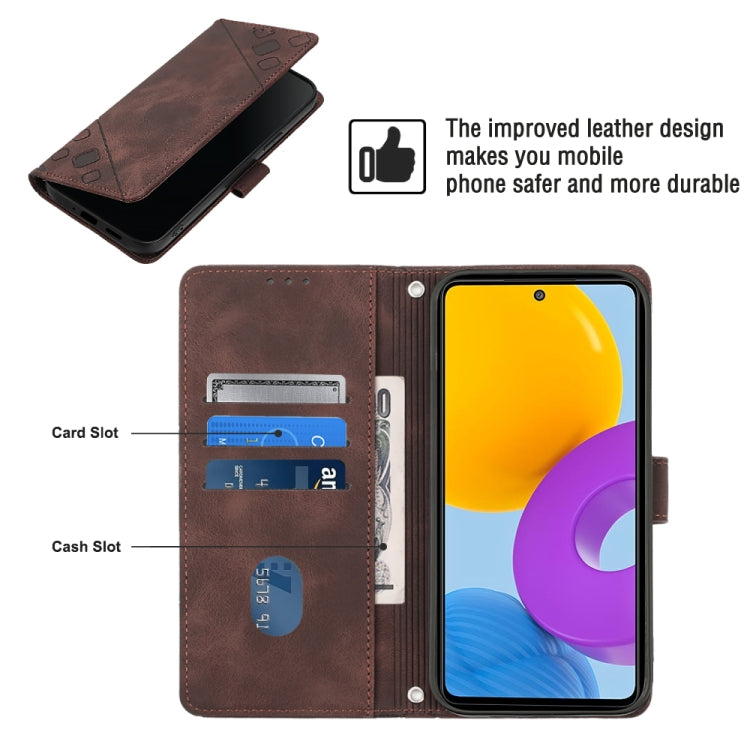 For Samsung Galaxy M52 5G Skin-feel Embossed Leather Phone Case