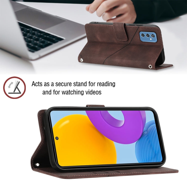 For Samsung Galaxy M52 5G Skin-feel Embossed Leather Phone Case