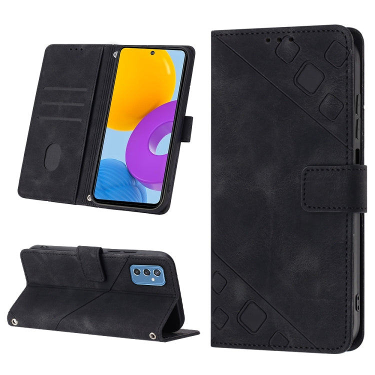 For Samsung Galaxy M52 5G Skin-feel Embossed Leather Phone Case