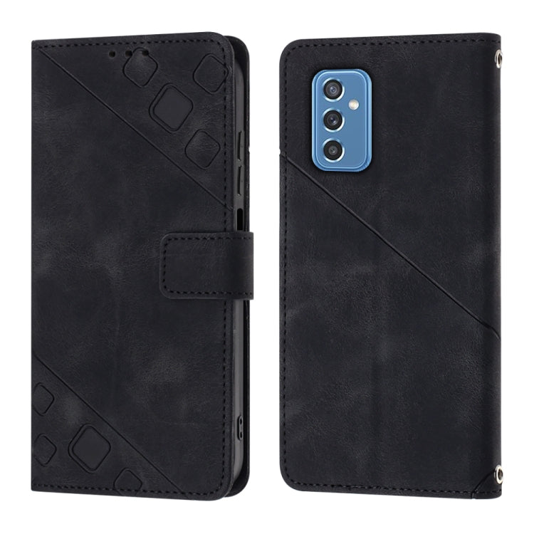 For Samsung Galaxy M52 5G Skin-feel Embossed Leather Phone Case
