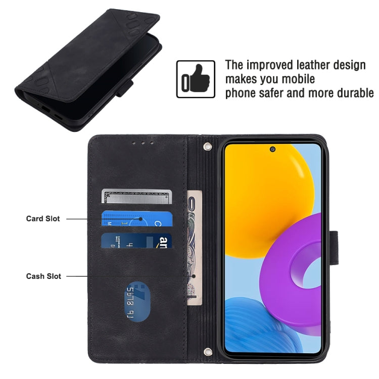For Samsung Galaxy M52 5G Skin-feel Embossed Leather Phone Case