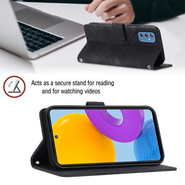 For Samsung Galaxy M52 5G Skin-feel Embossed Leather Phone Case